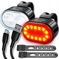 Ліхтар велосипедний передній+задній LED USB