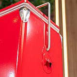 Портативний туристичний стальний холодильник в ретро стилі 13 л ESTI&ESTA CM-3200-A-MP червоний автохолодильник, фото 7