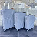 Валіза дорожня з поліпропілену L велика Bloom PP-SC-20 СІРА, фото 8