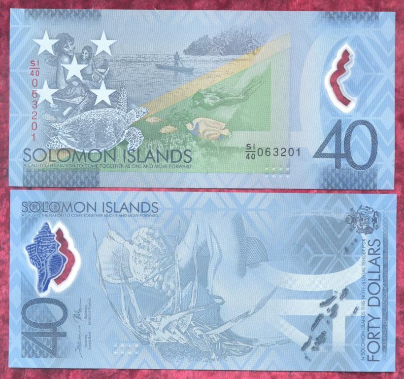 Ронові острови. Рони. Solomon islands 40 доларів 2018 р. Полімер. UNC. No577
