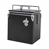 Портативний туристичний стальний холодильник в ретро стилі 13 л ESTI&ESTA CM-3200-B-MP чорний автохолодильник, фото 8