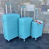 Валіза дорожня з поліпропілену L велика Bloom PP-SC-031 МЯТНА, фото 8