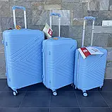 Валіза дорожня з поліпропілену L велика Bloom PP-SC-016 ГОЛУБА, фото 9