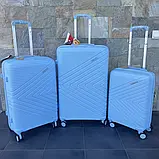 Валіза дорожня з поліпропілену L велика Bloom PP-SC-016 ГОЛУБА, фото 8