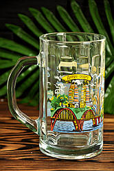 Бокал склянний з написом "Дніпро", 500мл