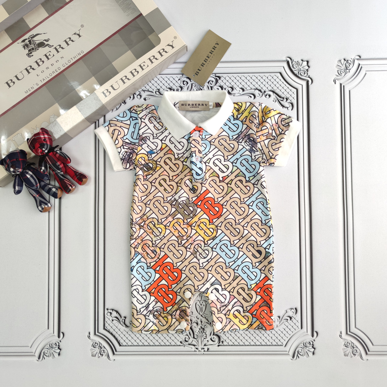 Яскравий різнокольоровий пісочник для новонароджених, літній бодік Берберрі