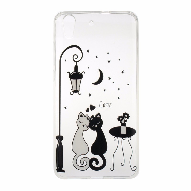 Оригінальний чохол панель накладка для Huawei ascend Y6 II з картинкою Закохана пара котів під ліхтарем