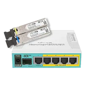 Комплект MikroTik RB960PGS + SFP модуль S-3553LC20D