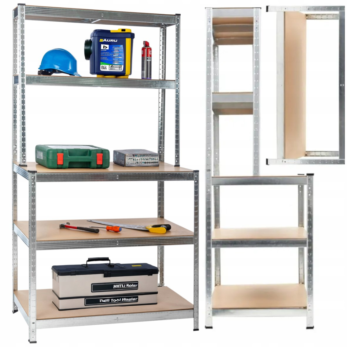 Стелаж металевий для складу, гаражу та льоху 750 кг на 5 полиць 100x30/60x180 Mirpol MIR-RMG-N150