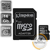 Картка пам'яті microSD 16 GB Kingston Class 10 UHS-I + SD adapter (SDC10G2/16GB)