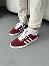 Кросівки чоловічі червоні Adidas Gazelle Burgundy (00192), фото 2