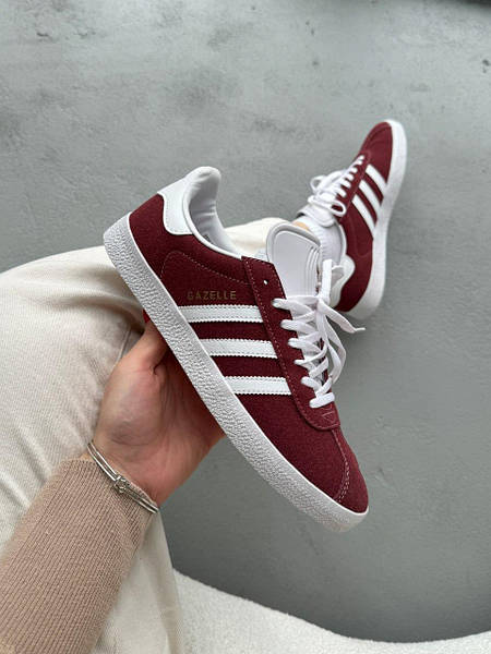Adidas gazelle mens burgundy hotsell