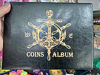 Альбом для монет і банкнот на 190 кишеньок, 15 аркушів чорний