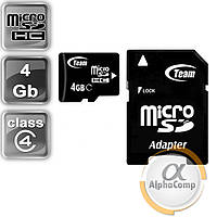 Картка пам'яті microSD 4Gb Team (TUSDH4GCL403) Class 4 + адаптер SD