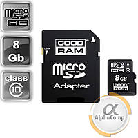 Картка пам'яті microSD 8 GB GOODRAM (Class 10) + адаптер SD