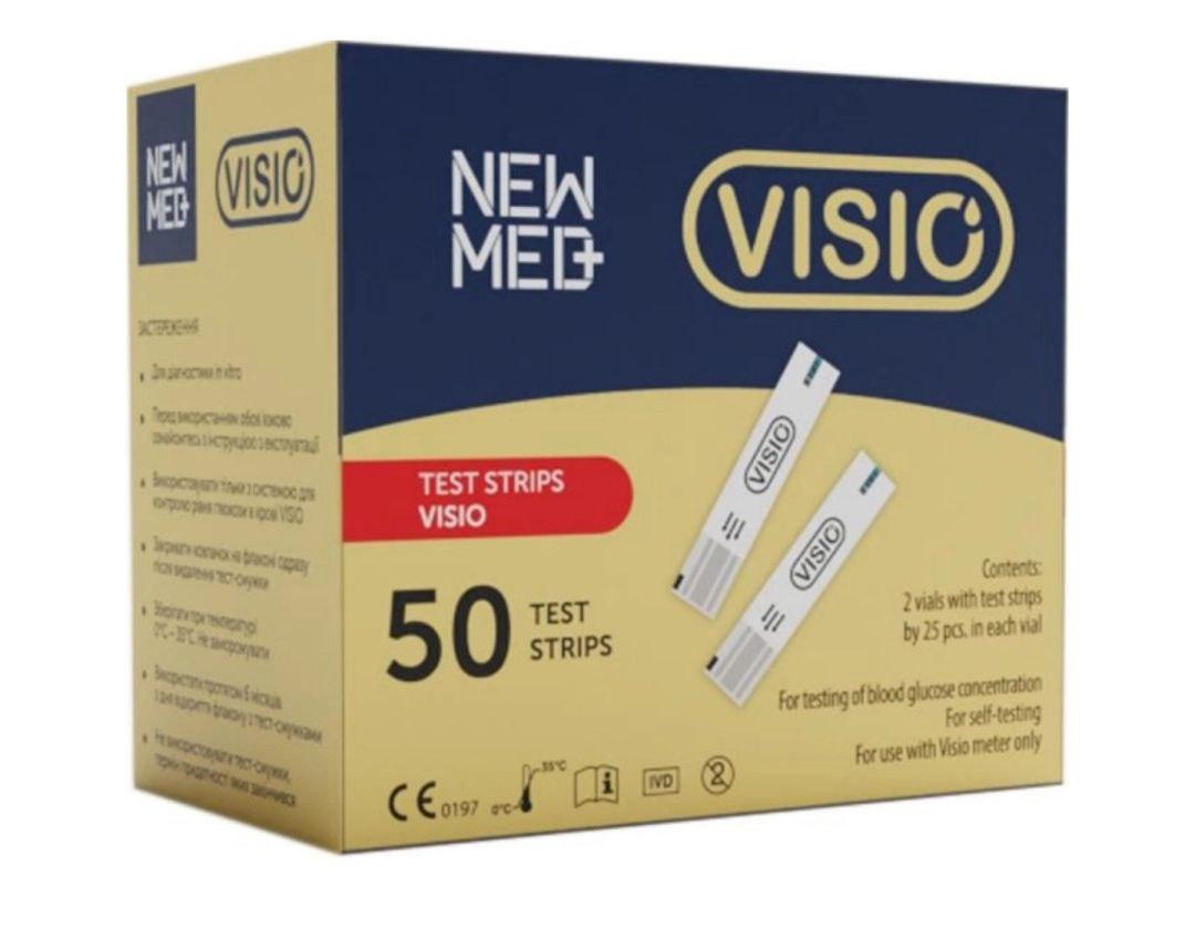 Тест-смужки 150 шт New Med Visio 3 упаковки для вимірювання рівня цукру Нью Мед Візіо
