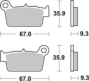 Мото колодки SBS 790SI для OFFROAD FDB2162 Yamaha WR250/YZ125-450,Kawasaki KX250-450/KLX450,Suzuki RM250-4, фото 3