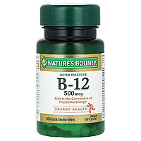 Вітамін B12, 500 мкг, Vitamin B12, Nature's Bounty, 100 таблеток