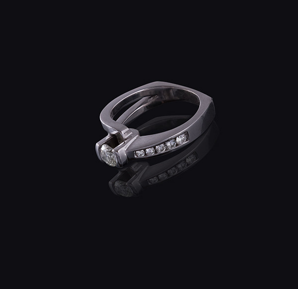 Женское кольцо из белого золота с бриллиантами С25Л1№9 - фото 1 - id-p318517654