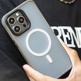 TPU+PC чохол Blueo Skin Friendly Frosted with MagSafe для Apple iPhone 15 Pro Max (6.7") Сірий, фото 3