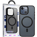 TPU+PC чохол Blueo Skin Friendly Frosted with MagSafe для Apple iPhone 14 / 13 (6.1") Чорний, фото 3