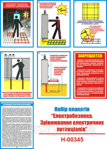 "Электробезопасность. Выравнивание электрических потенциалов" (7 плакатов, ф. А3)