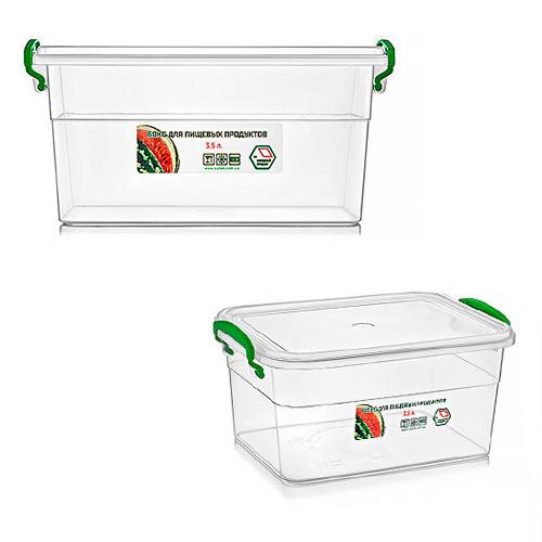 Контейнер харчовий з кришкою з фіксаторами 3,5л, фото 1