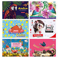 Альбом для малювання А4 28арк/120г скоба з перфорацією для дівчат 1Вересня 130493