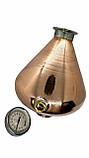 Мідний шолом аламбік 2 дюйми, 3,5 л з термометром, фото 2