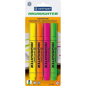 Маркер текстовидільник набір на 4 кольори Centropen 8852/04
