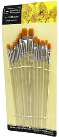 Набір пензликів круглих нейлонових 12шт Artist brushes К1356