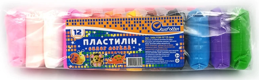 Пластилін легкий маса для ліплення 15г 12шт + стеки J.Otten 34SL7720-12