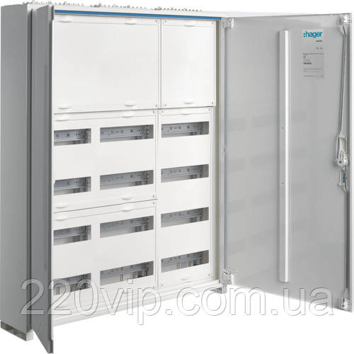 Щит IP44/II 950x800x161мм 144мод. з блоком, HAGER UNIVERS FWB63N, бокс Хагер настінний, шафа метал (rozetka), фото 1