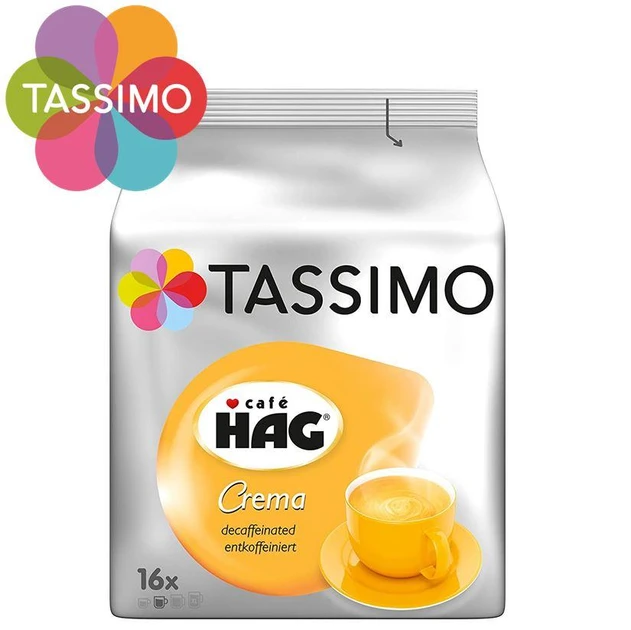 Кава в капсулах Tassimo Hag Crema Decaffeinated 16 шт Тассімо Без кофеїну