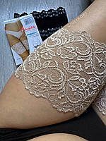 Бандалетки жіночі мереживні на силіконі (смужки від натирання) Annes Lace Thigh Band With Silicone чорні бежеві р. S-XXXL, фото 5