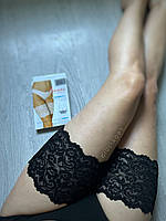 Бандалетки жіночі мереживні на силіконі (смужки від натирання) Annes Lace Thigh Band With Silicone чорні бежеві р. S-XXXL, фото 4