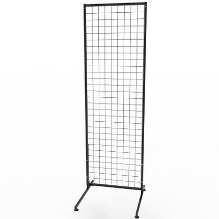 Торгова сітка в рамці на ніжках 50х180 см, комірка 50 мм, профіль 15 мм, чорна, фото 1