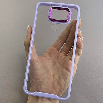 Чохол для Xiaomi Redmi Note 9 прозорий з бортиком для камери чохол на сяомі редмі нот 9 бузковий k6h, фото 1