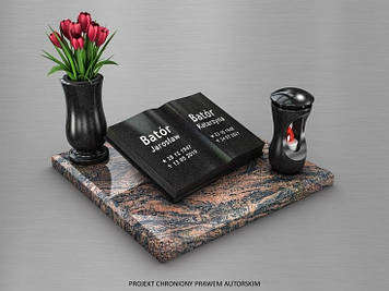 Європейський пам'ятник-табличка для тварини із граніту Пам'ять Оберегу 700*600