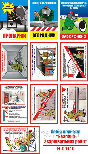 "Безпека зварювальних робіт" (10 плакатів, ф. А3)