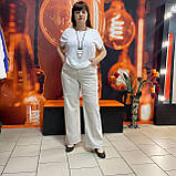 Штани жіночі прямі котон стрейч збільшений розмір 54 беж, фото 7