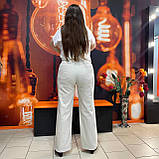 Штани жіночі прямі котон стрейч збільшений розмір 54 беж, фото 8