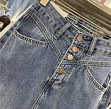 Джинсова спідниця довга жіноча з розрізом на ґудзиках, фото 6