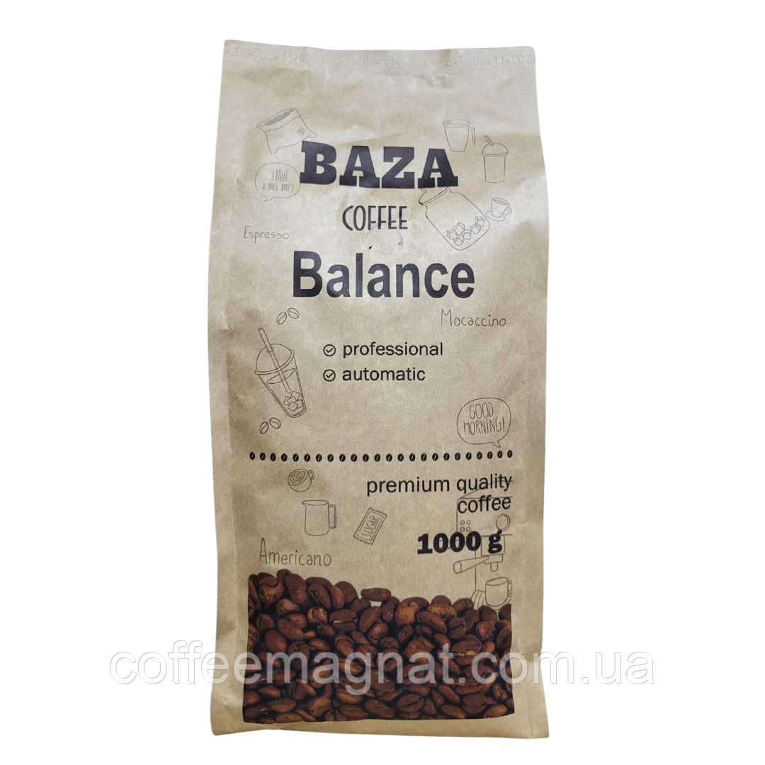 Кава в зернах Baza Balance: Гармонія смаку та бадьорості Купаж 70/30