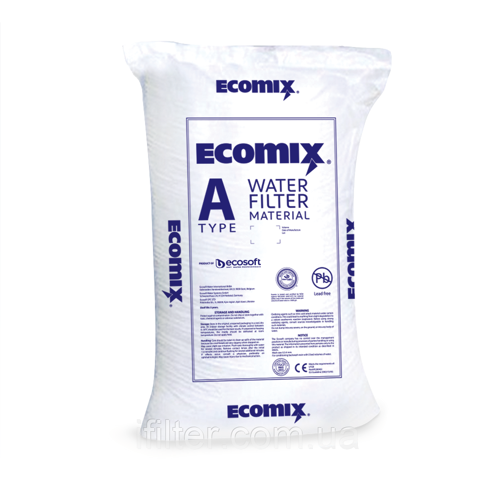 Фільтруючий матеріал ECOMIX A 12 л - знезалізнення та помякшення води, фото 1