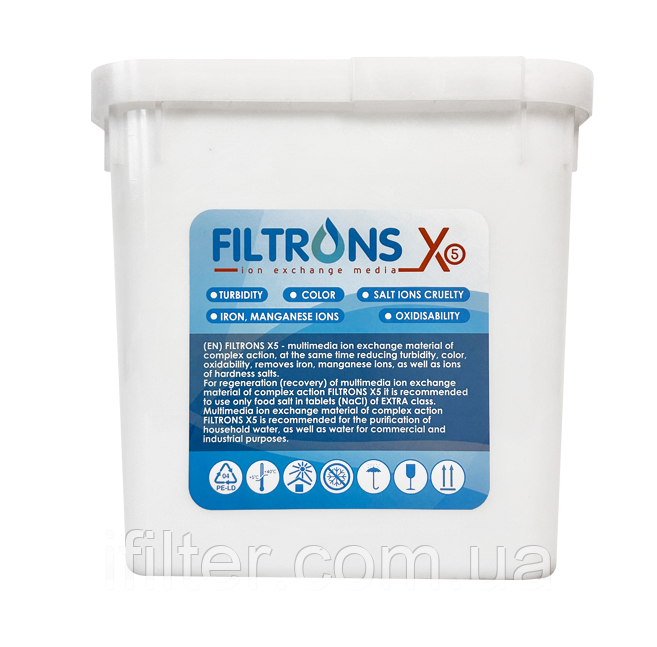 Завантаження фільтруюче Filtrons X5 (відро 25 л, FL-X5-25) - від заліза, твердості, амонію, марганцю, фото 1