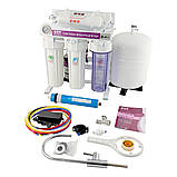 Система зворотнього осмосу GRANDO 5+ з насосом на станині з манометром 75G (RO905-550BP-EZ-S 75G), фото 2