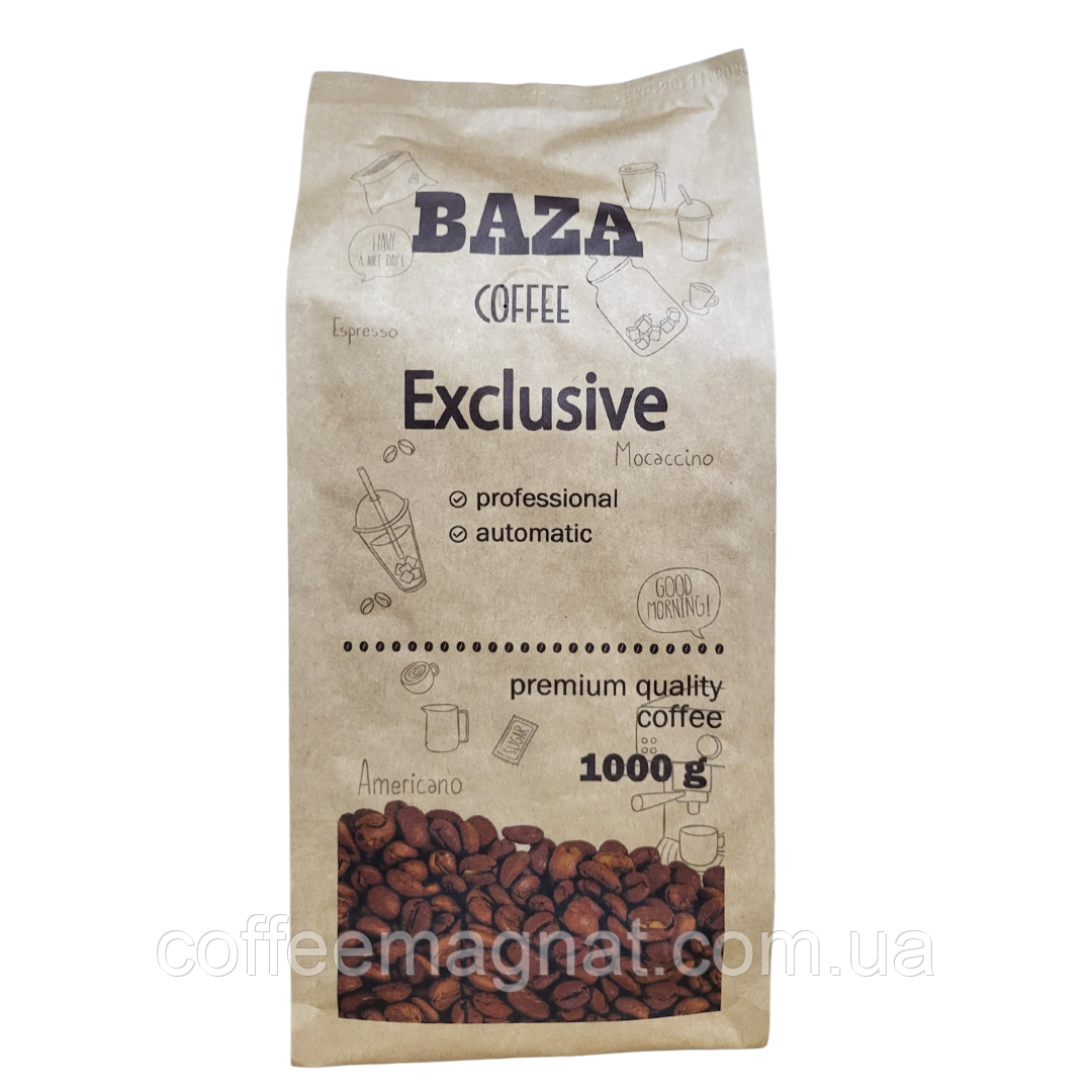 Кофе в зернах Baza Exclusive: Простой кофе для особенных моментов Купаж 50/50