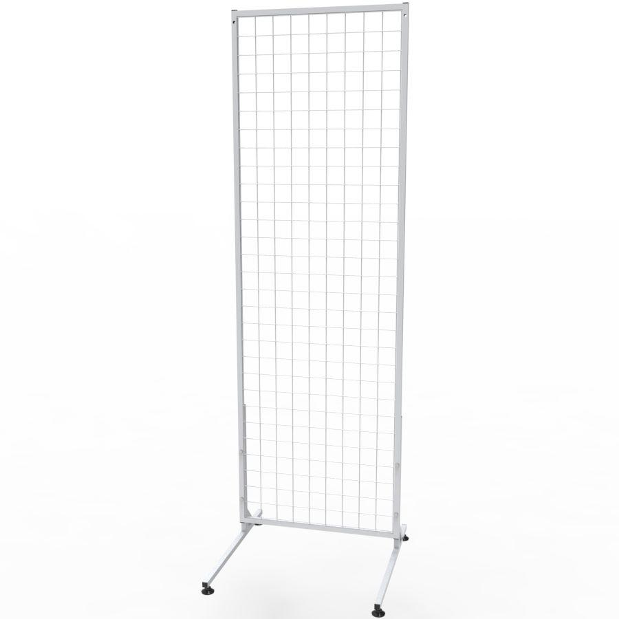 Торгова сітка в рамці на ніжках 50х150 см, осередок 50 мм, профіль 15 мм, біла