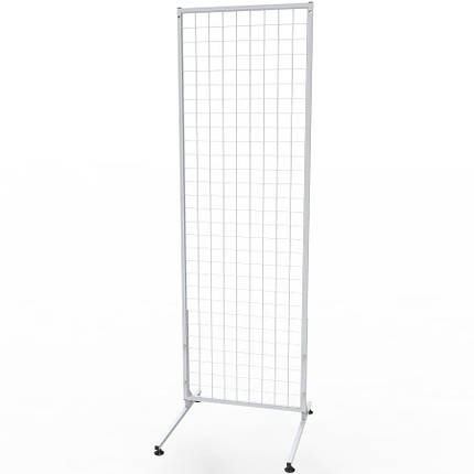 Торгова сітка в рамці на ніжках 50х150 см, осередок 50 мм, профіль 15 мм, біла, фото 1